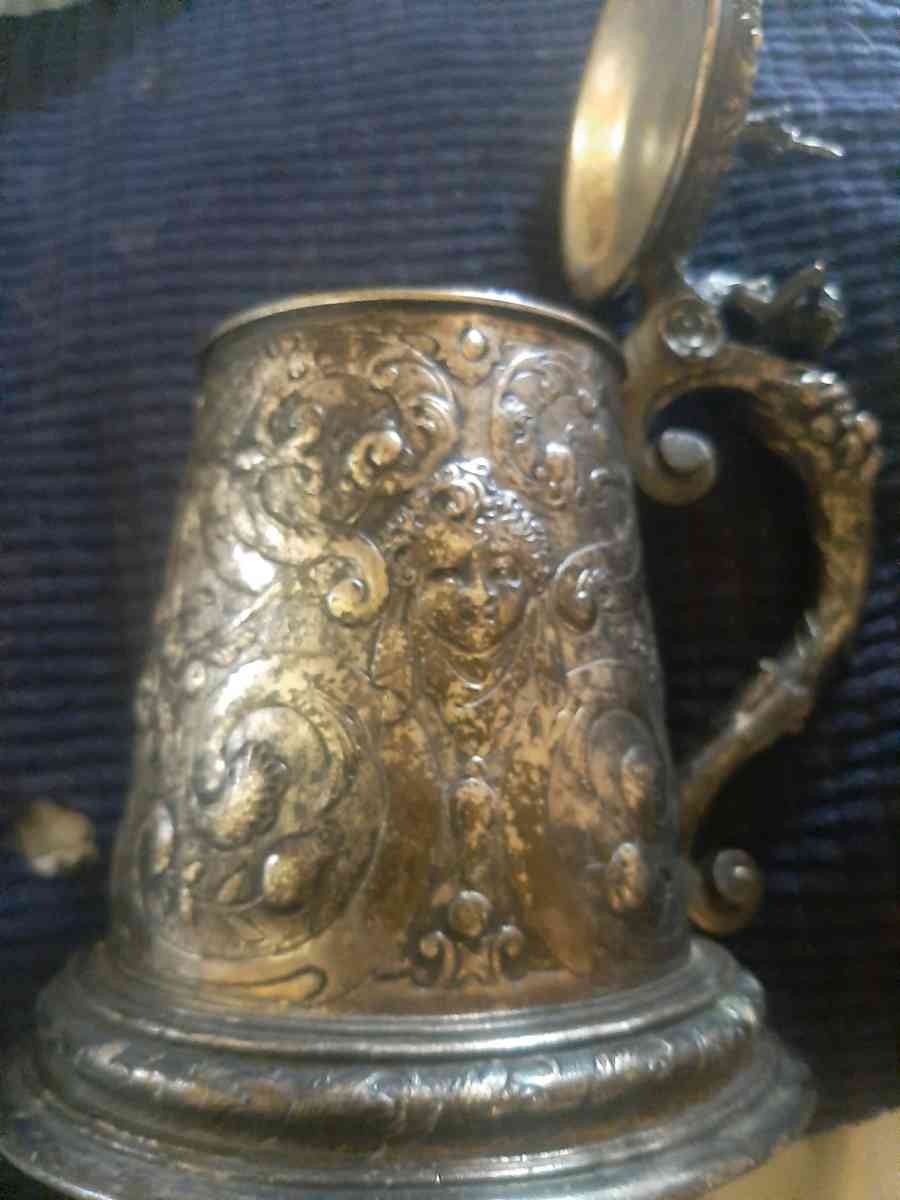 Antique Silver German Beer Stein - West Mifflin, Pennsylvania - FleaMarketBay