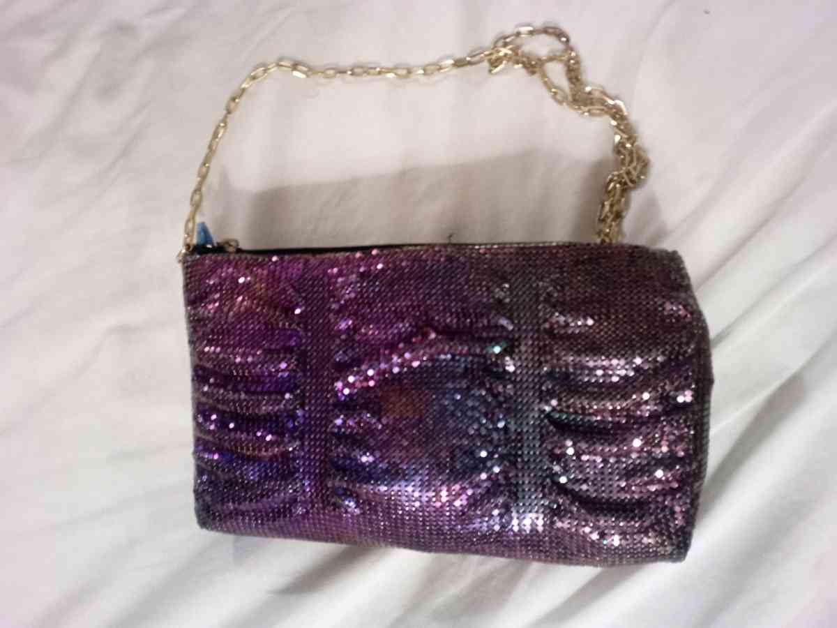 Purple Pinkish Sparkling Metallic Purse with gold chain - El Cajon, California