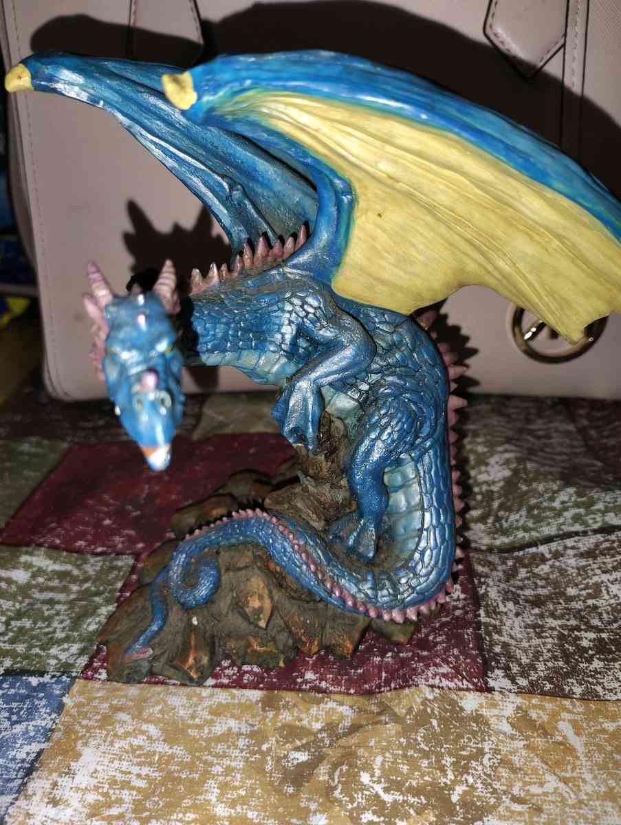 Vintage 1998 Summit Collection winged blue dragon figurine - Scottsburg, Indiana - FleaMarketBay