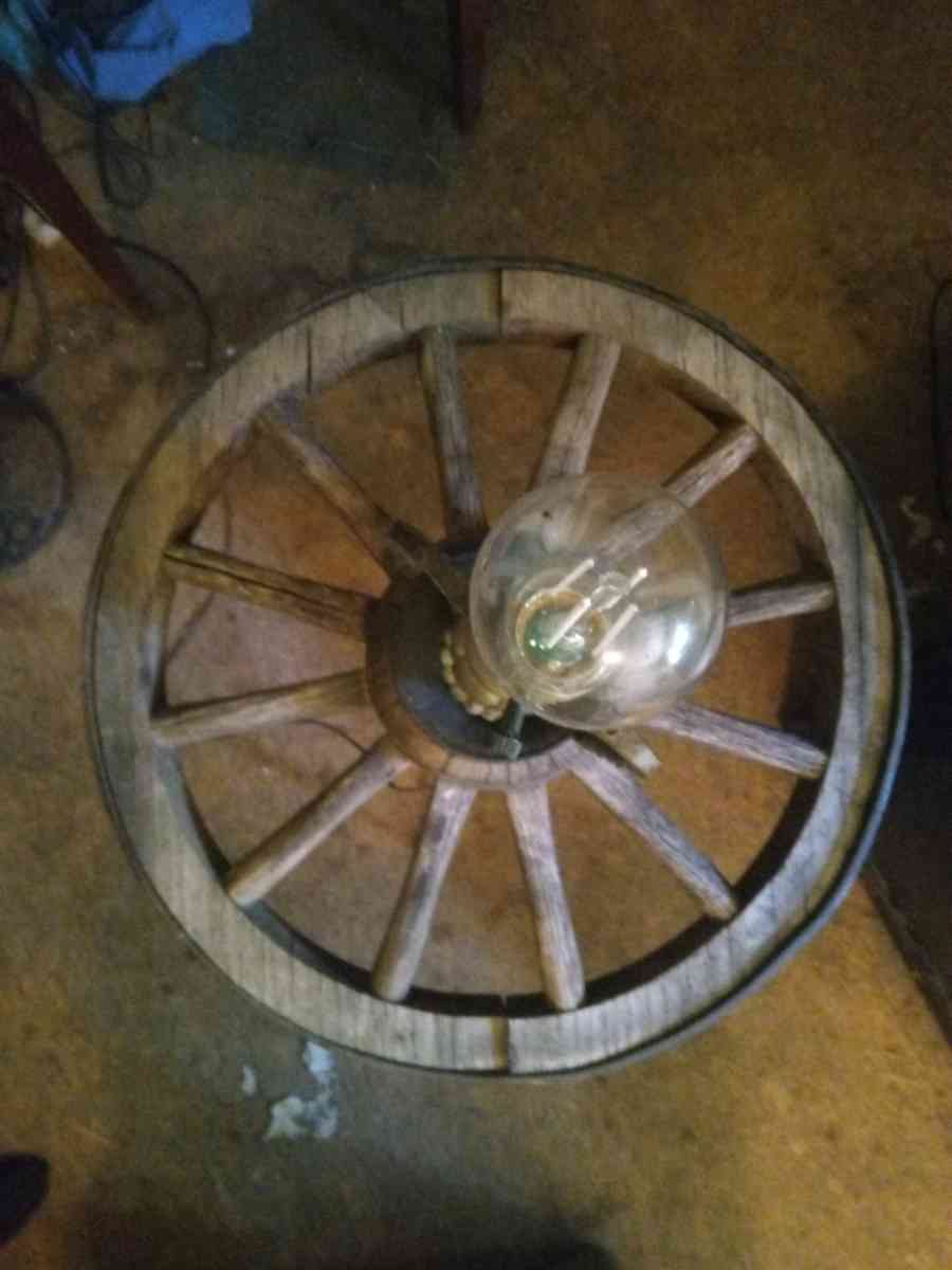 Antique Wagon Wheel Lamp - Rockhouse, Kentucky - FleaMarketBay