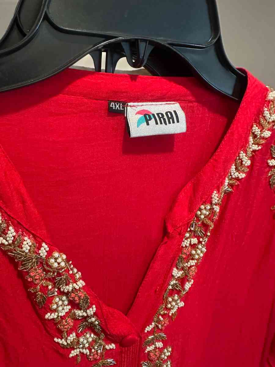 complete dress set in bright red color with all border work - Columbia, South Carolina - FleaMarketBay