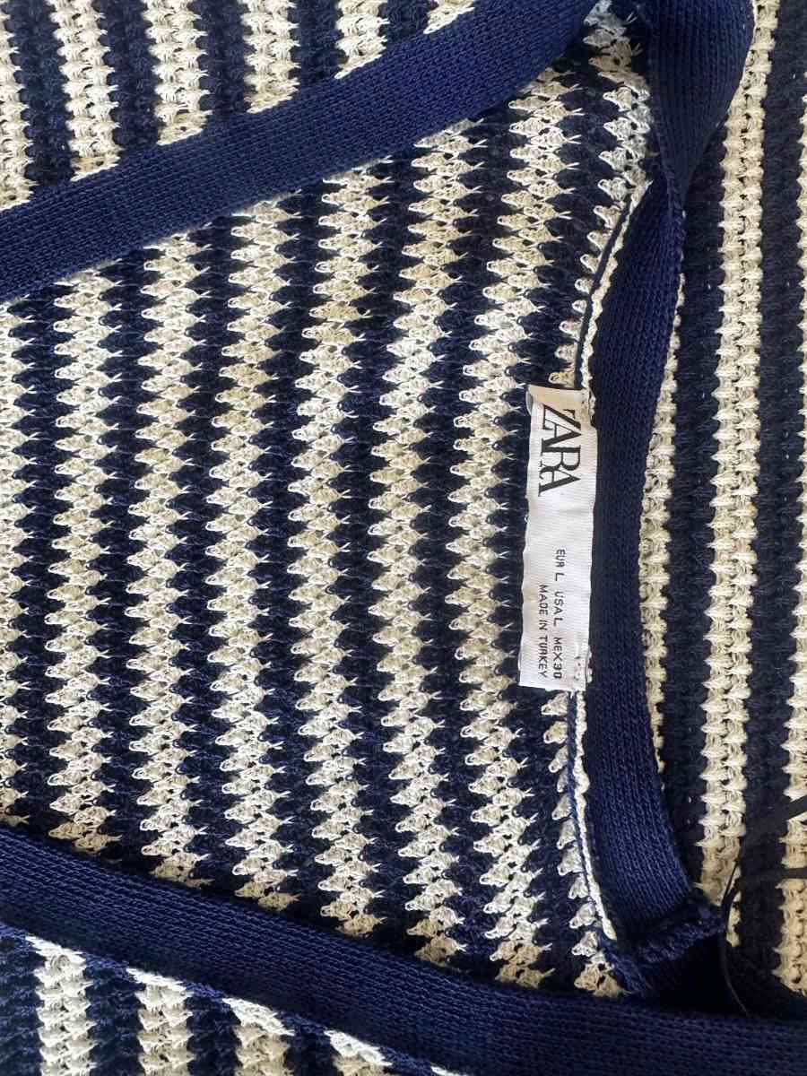 Navy blue and white striped cardigan long dress l - Columbia, South Carolina - FleaMarketBay