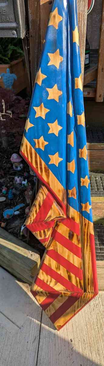 Wooden Draped American Flag - Franklin, Ohio - FleaMarketBay