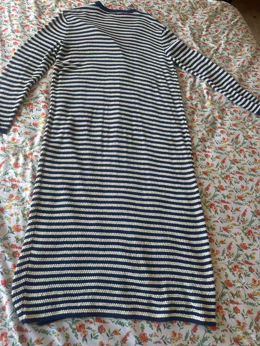 Navy blue and white striped cardigan long dress l - Columbia, South Carolina - FleaMarketBay