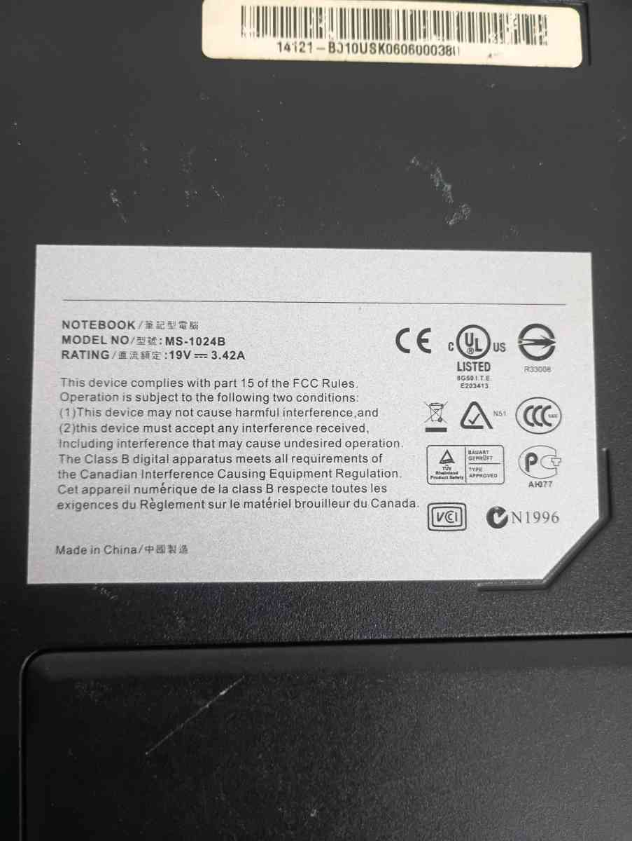 RKC laptop model MS1024B  SOLD AS IS - Frostproof, Florida - FleaMarketBay