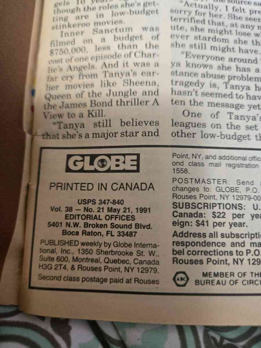 Globe Mag Lee Remick John Travolta Oprah Winfrey May 21 1991 - Crittenden, Kentucky - FleaMarketBay
