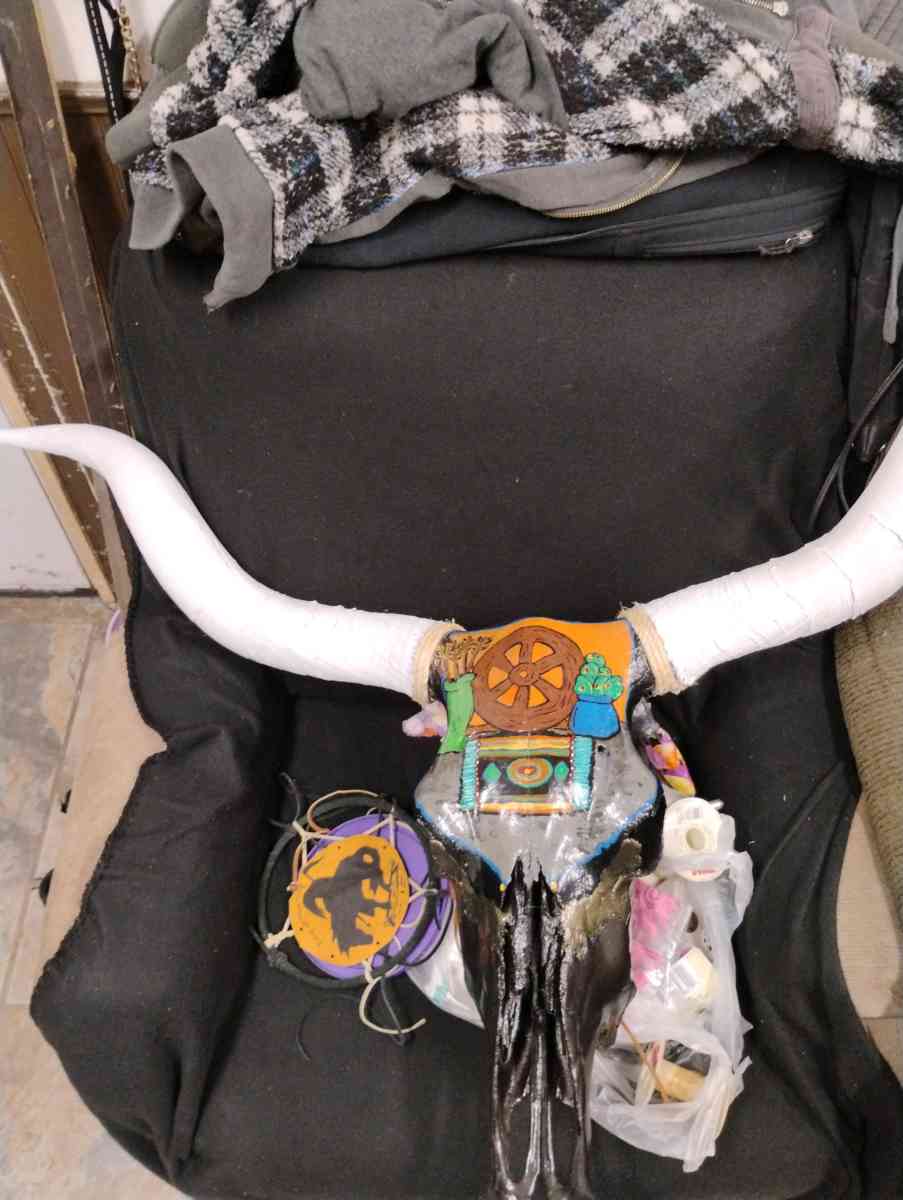 painted long horns skull - Holdenville, Oklahoma