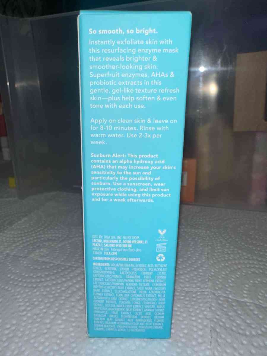 TULA Skincare resurfacing and brightening fruit enzyme mask - Round Lake, Illinois - FleaMarketBay