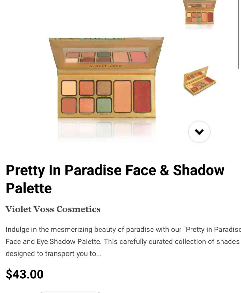 Violet Voss Pretty In Paradise All in one face  Eyeshadow Pa - Round Lake, Illinois - FleaMarketBay