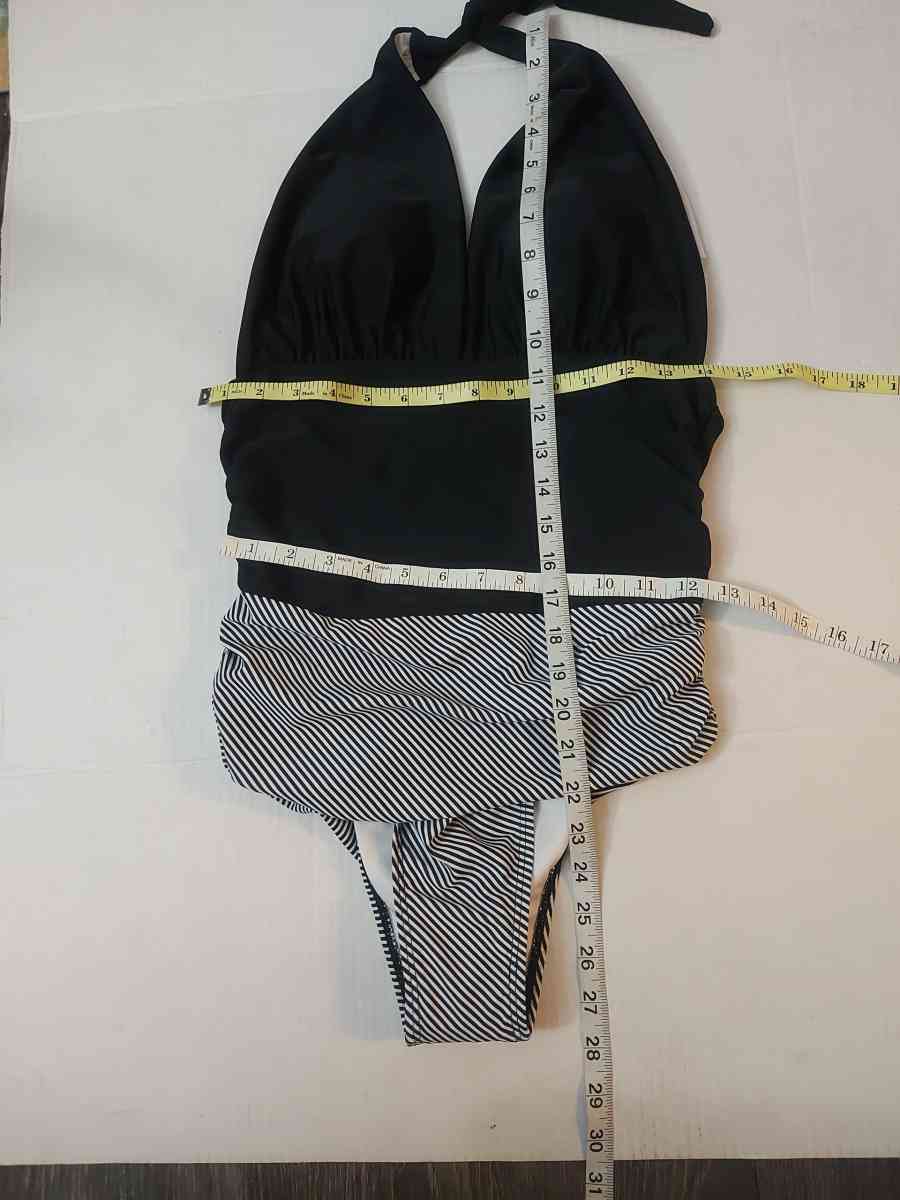 BlackWhite Halter Striped One Piece Bathing Suit Size S - Atlanta, Georgia - FleaMarketBay