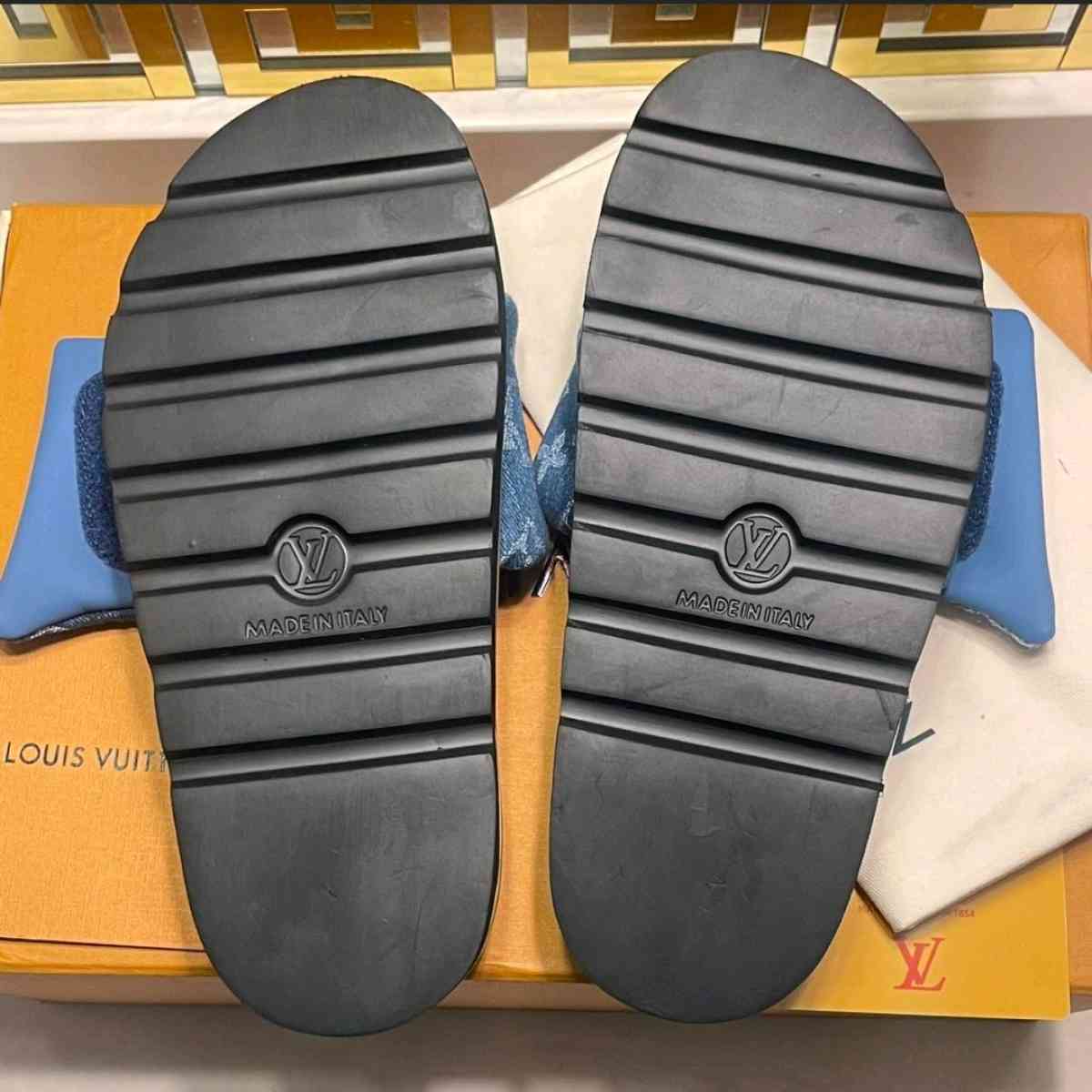 Louis Vuitton Monogram Denim Pillow slides - West Palm Beach, Florida - FleaMarketBay
