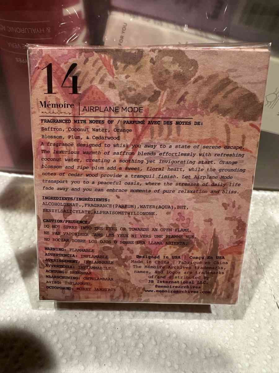 Memoire Airplane Mode 14 eau de parfum - Round Lake, Illinois - FleaMarketBay