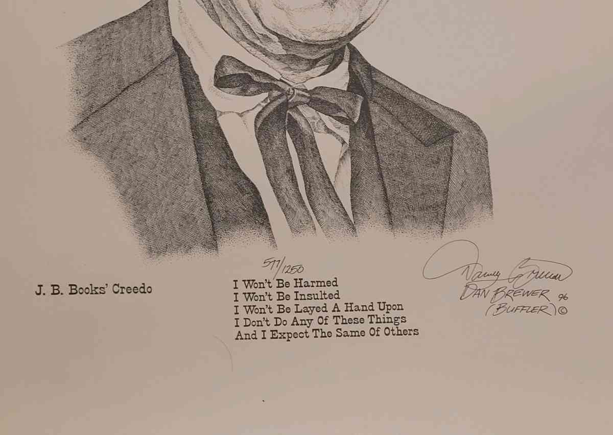 JOHN WAYNE FOUR FACES WEST LITHOGRAPH PRINT BY GIL ORTEGA 19 - Austin, Texas - FleaMarketBay