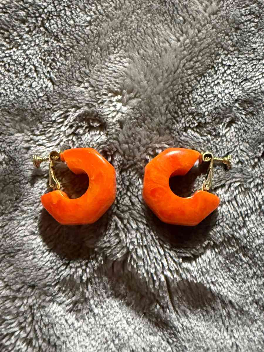 Vintage Bakelite Earrings CROSSPOSTED - Manitou Beach, Michigan - FleaMarketBay