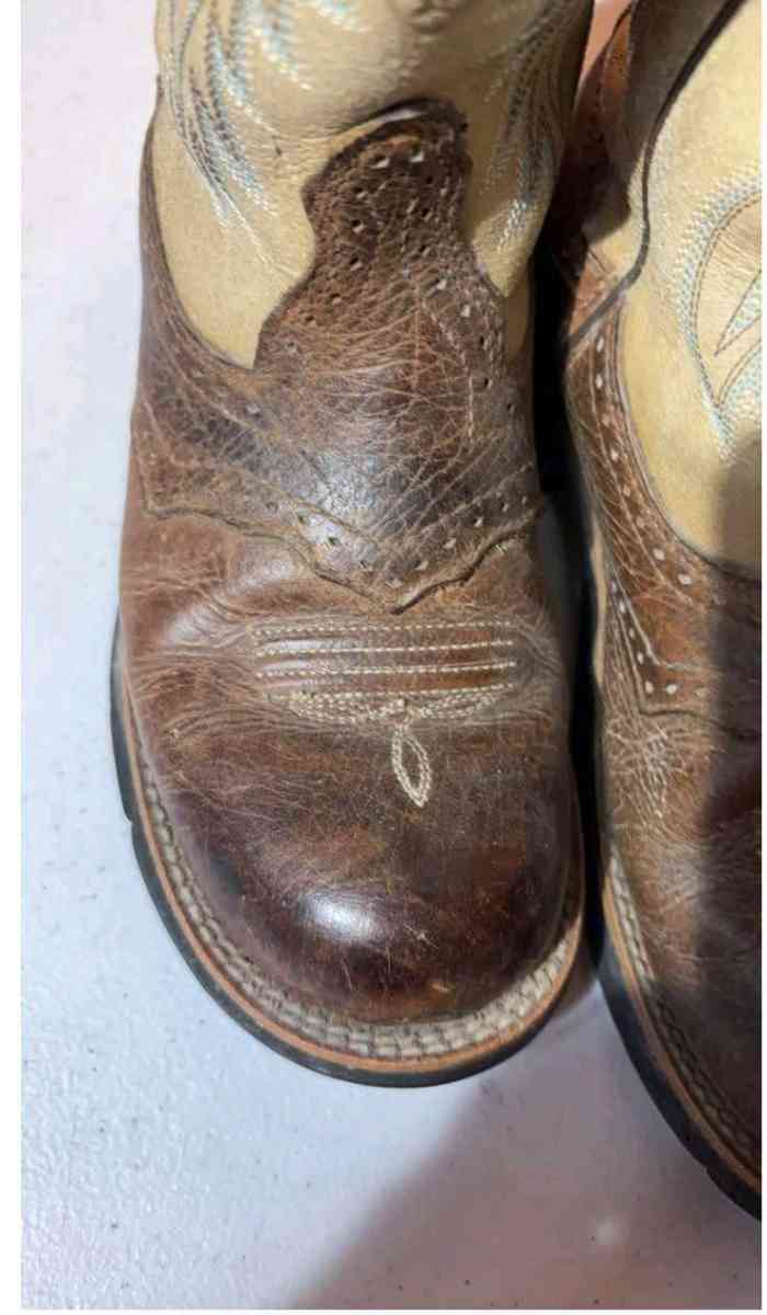 Ariat Fatbaby Cowgirl Boots Womens 85B Leather Tan Brown Wes - Tulsa, Oklahoma - FleaMarketBay