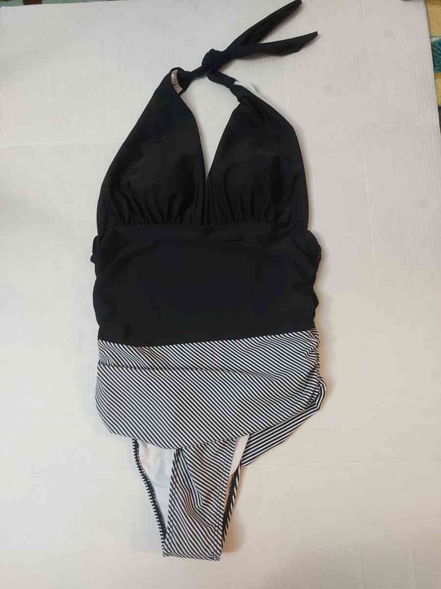 BlackWhite Halter Striped One Piece Bathing Suit Size S - Atlanta, Georgia - FleaMarketBay