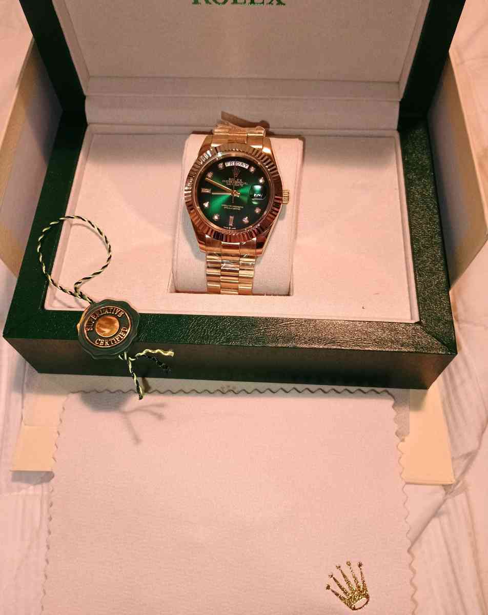 Rolex DayDate Presidential  18K Gold Finish  Green Dial  New - Austin, Texas - FleaMarketBay