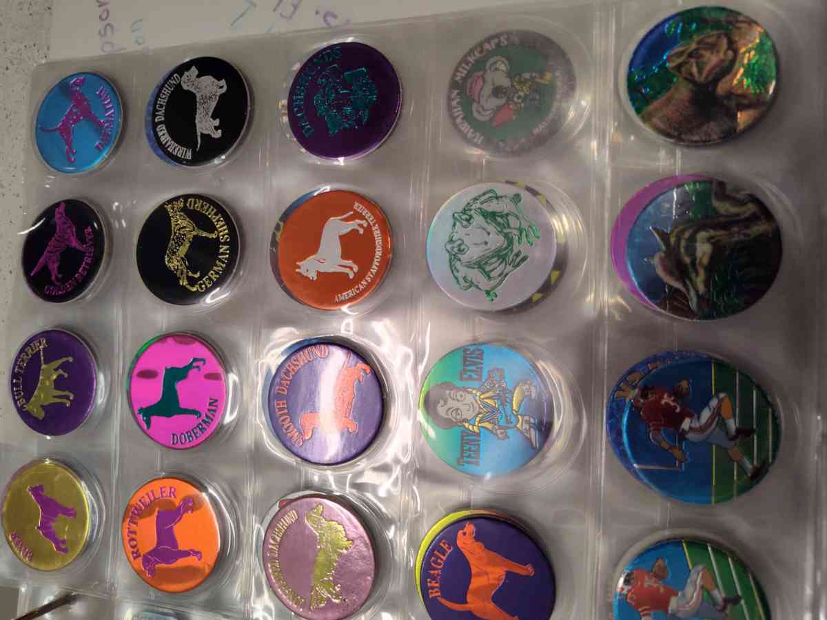 old pogs and four more pages of them 148in all - Boise, Idaho - FleaMarketBay