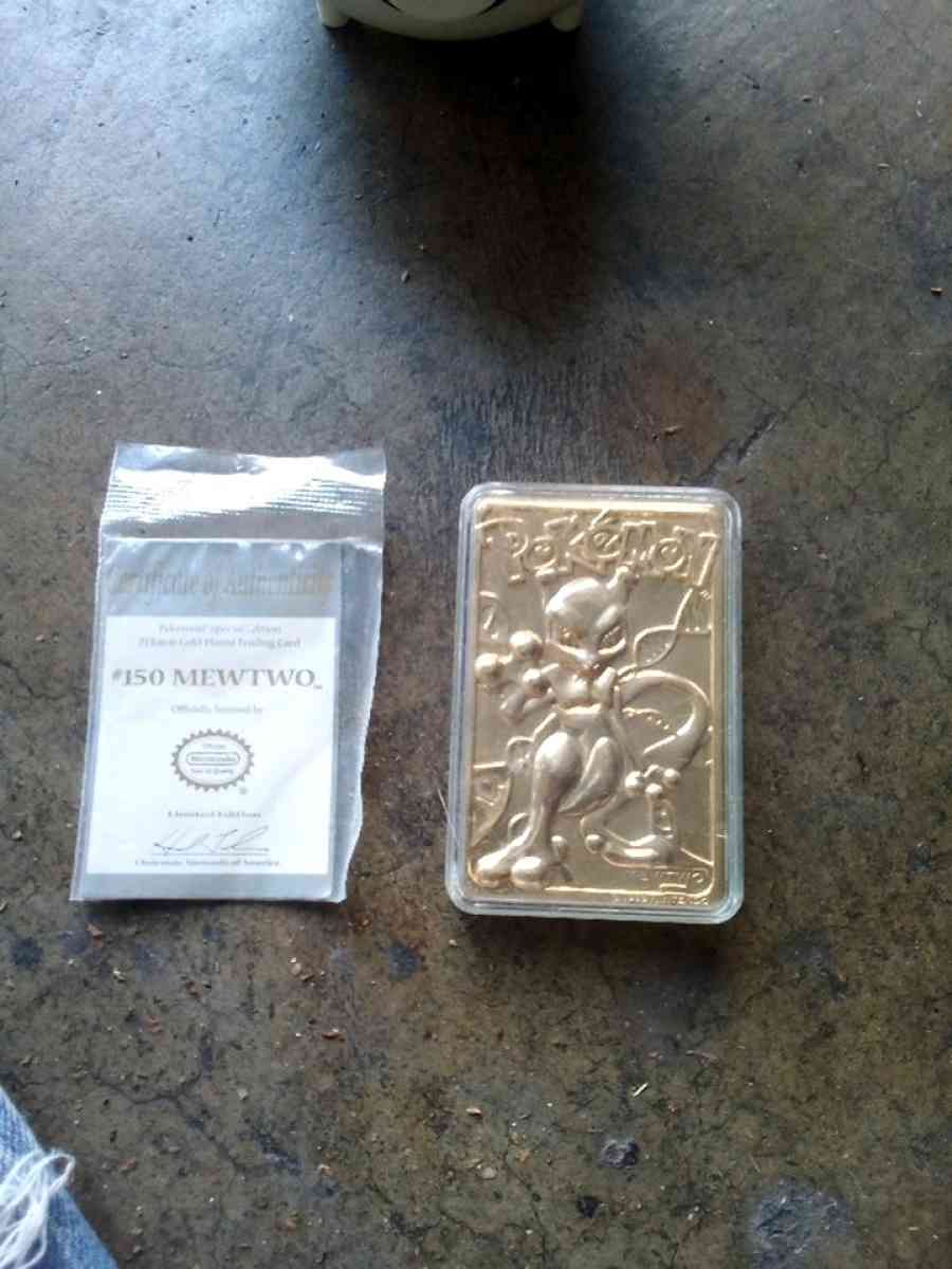 Mewtwo gold plated trading card - Sacramento, California - FleaMarketBay