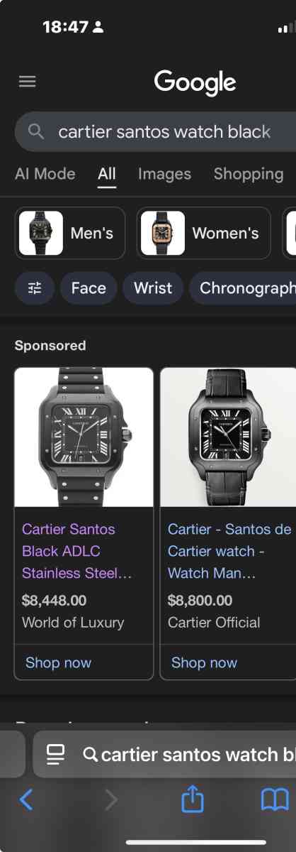 Cartier Santos de Cartier Mens Wristwatch Steel Silver With - Cleveland, Ohio - FleaMarketBay