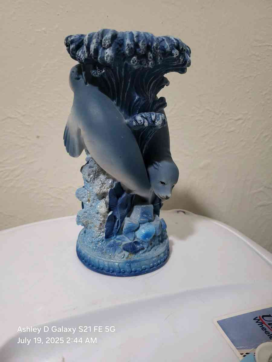Dark Blue Seal Candle Holder - Green Bay, Wisconsin - FleaMarketBay