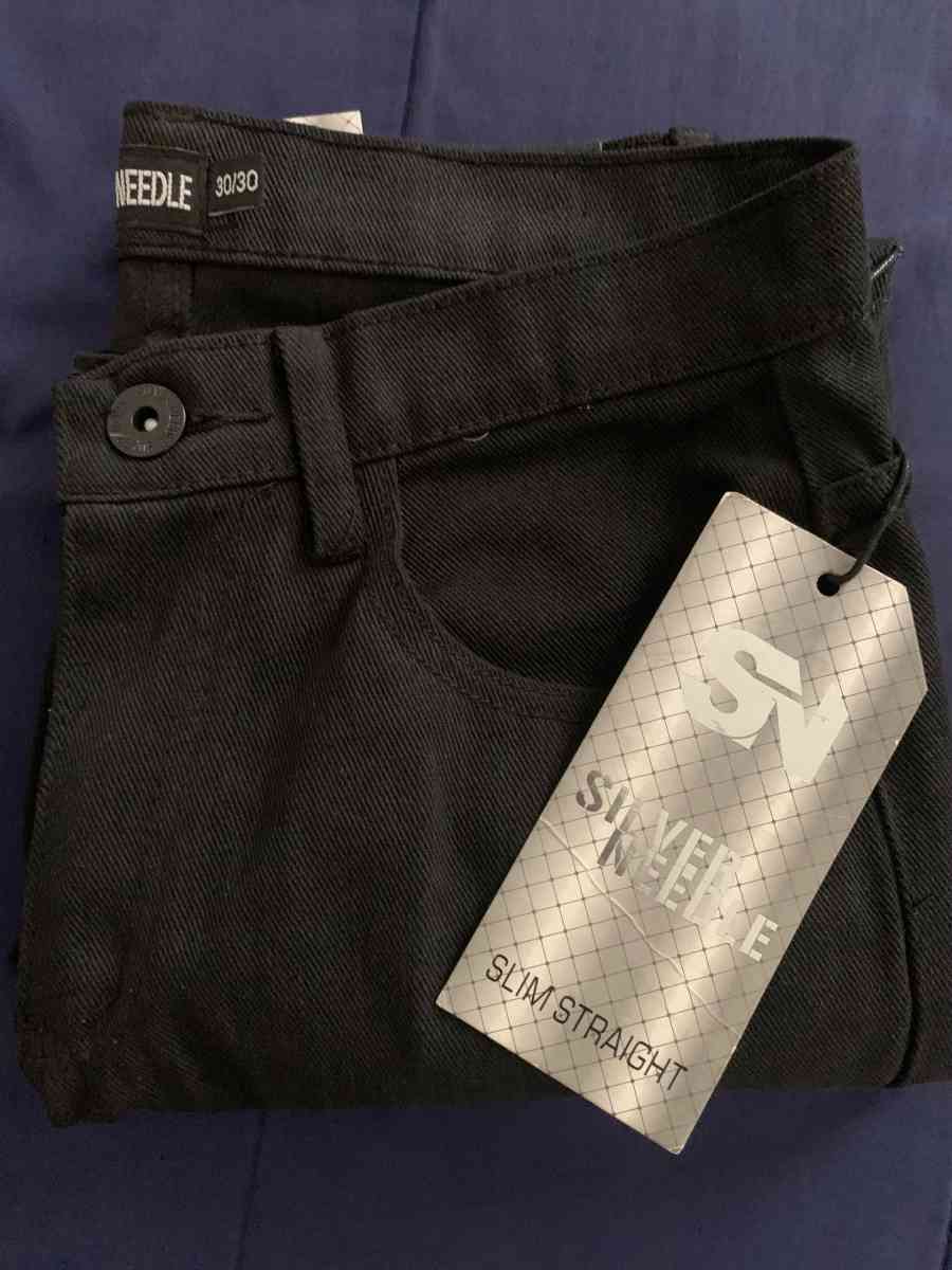 Black Slim Straight Jeans