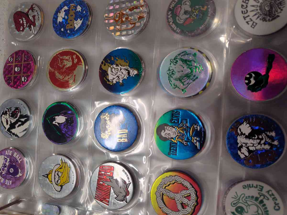 old pogs and four more pages of them 148in all - Boise, Idaho - FleaMarketBay