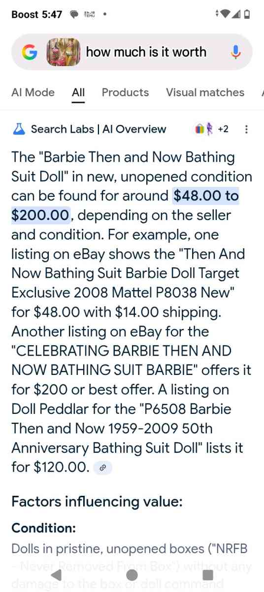 recreation of the then n now Barbie doll 50th anniversary - Akron, Ohio - FleaMarketBay
