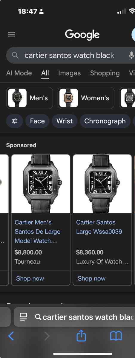 Cartier Santos de Cartier Mens Wristwatch Steel Silver With - Cleveland, Ohio - FleaMarketBay