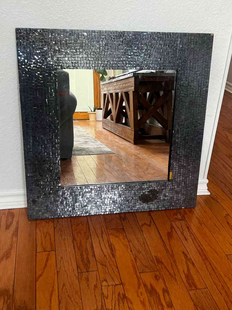 Wall Mirror Blue Grey shimmer framed - El Paso, Texas
