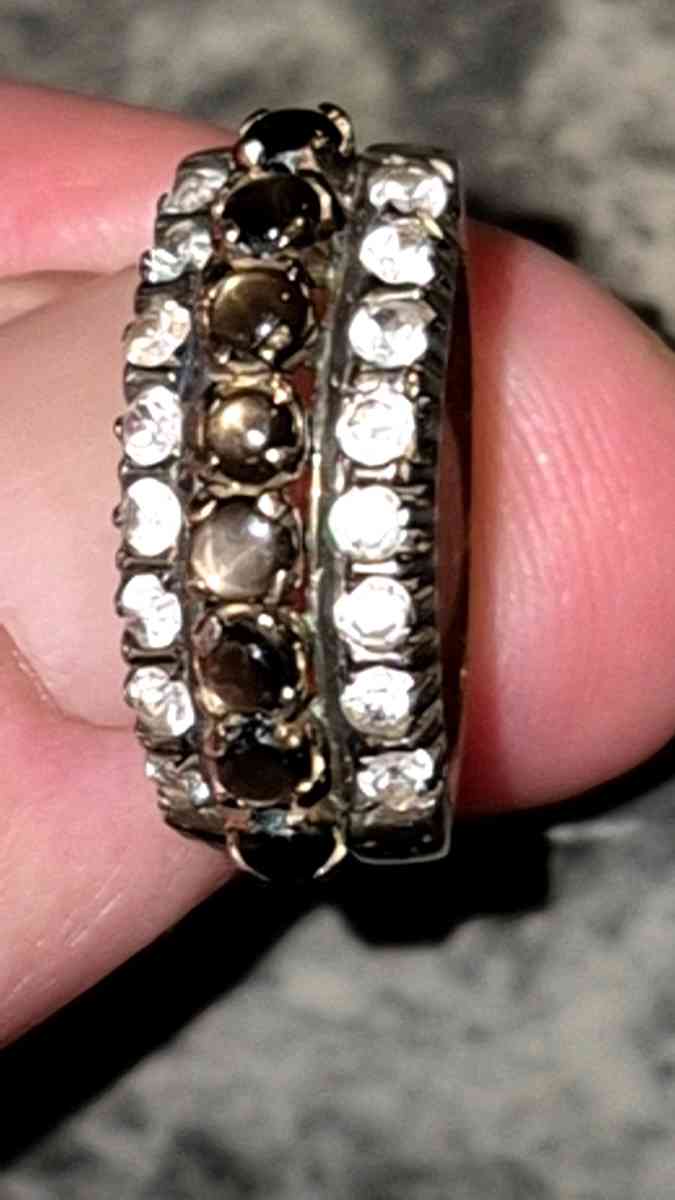 Tiger Eye and Crystal Ring