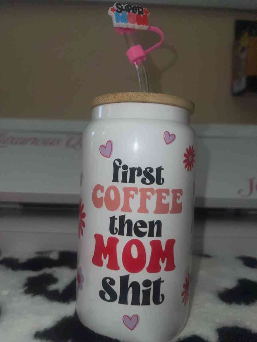 16 oz glass tumbler with topper - Las Vegas, Nevada