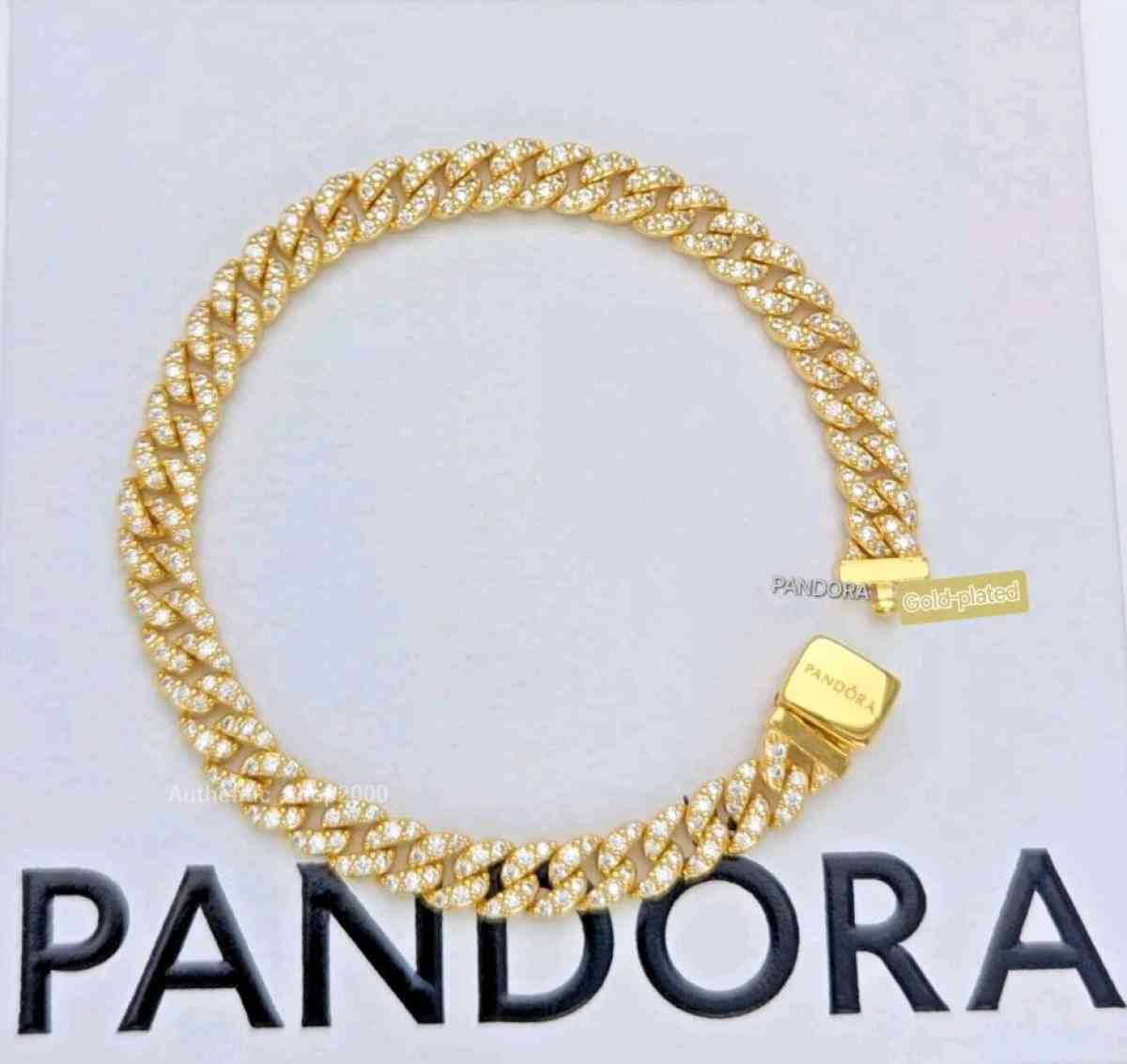 PANDORA TIMELESS GOLD PLATED PAV CUBAN CHAIN BRACELET - Elysburg, Pennsylvania