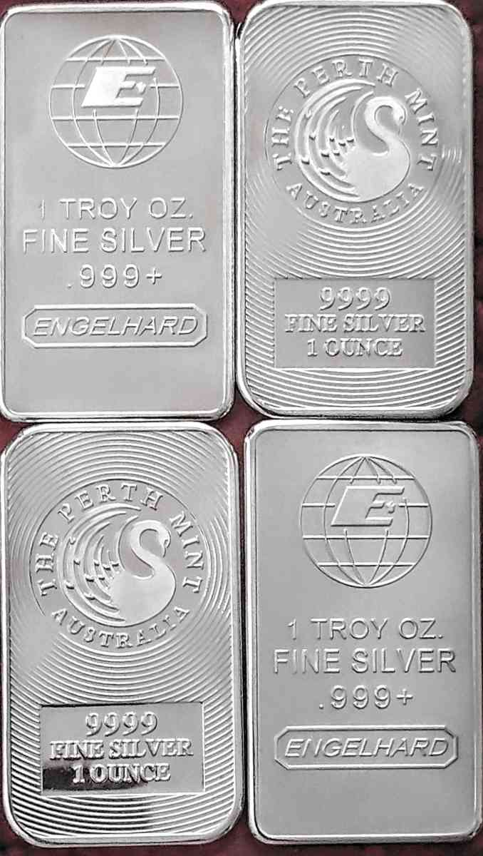 lot of 41 OUNCE SILVER bars 2 perth mint 2 Engelhard bars - American Canyon, California