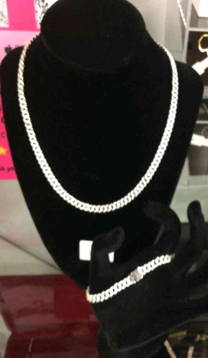 2 PIECE PANDORA TIMELESS PAVE CUBAN CHAIN BRACELET NECKLACE - Elysburg, Pennsylvania - FleaMarketBay
