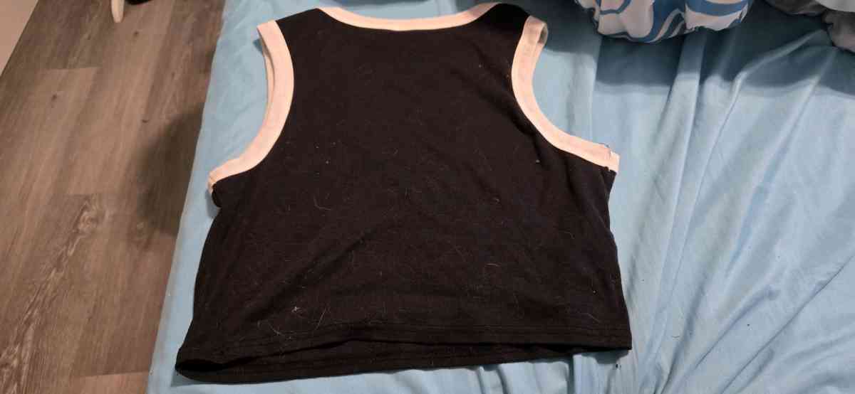 lets Rock black and white cropped tank - Ackerman, Mississippi - FleaMarketBay