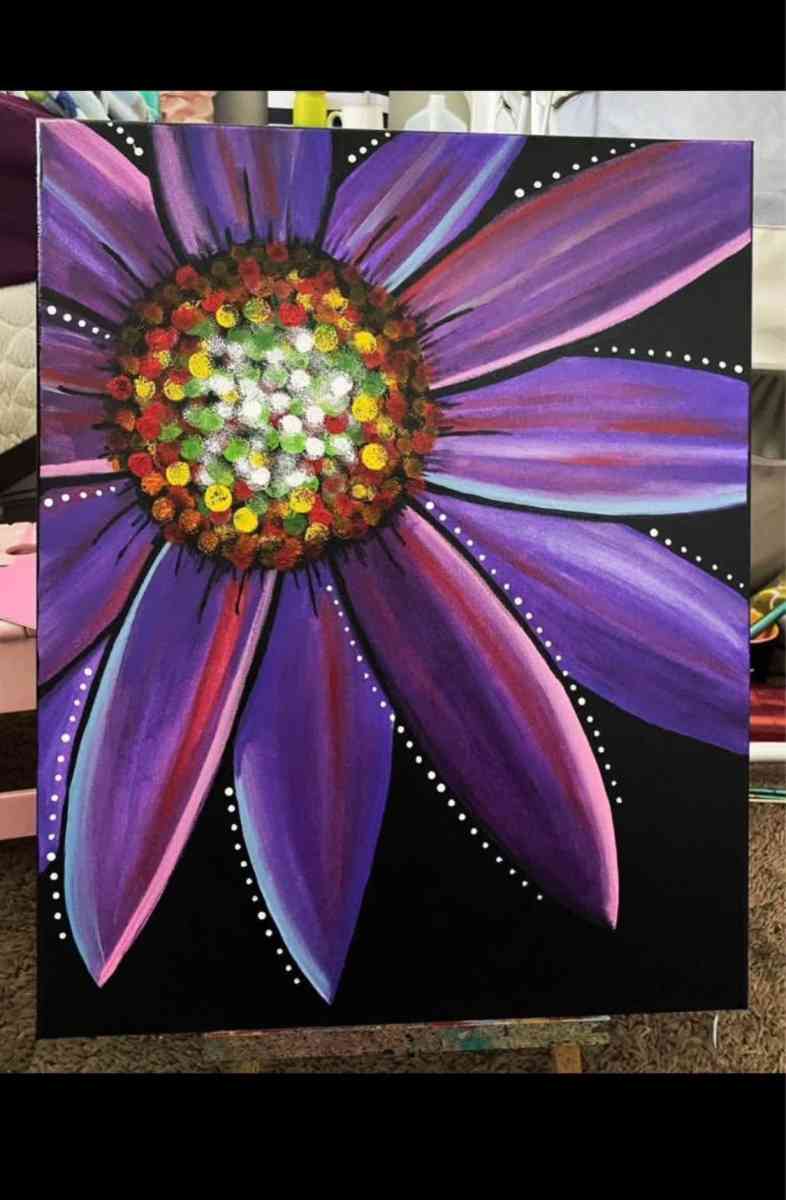 Purple Daisy canvas - Lake Mary, Florida