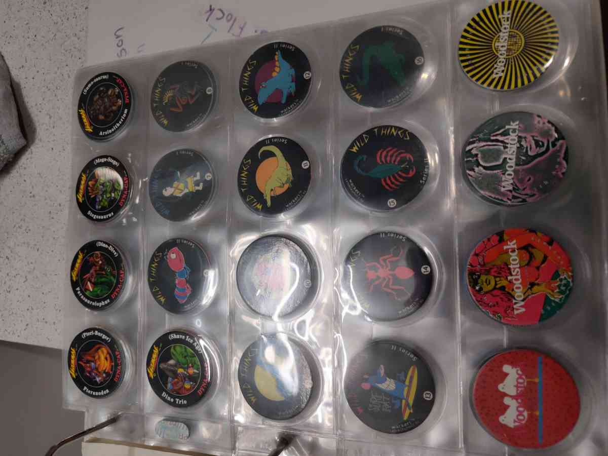 old pogs and four more pages of them 148in all - Boise, Idaho - FleaMarketBay