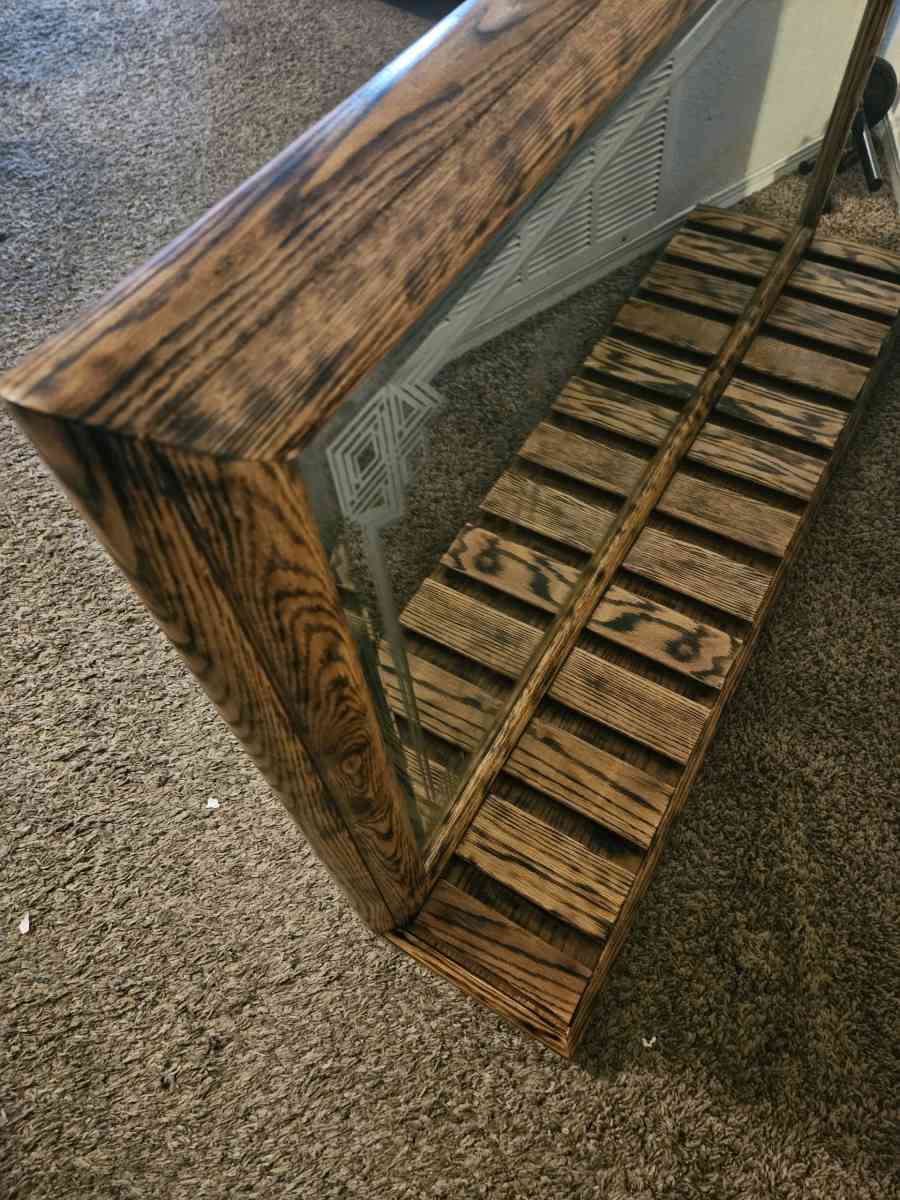 Wood Burned Bar Mirror - Broken Arrow, Oklahoma - FleaMarketBay