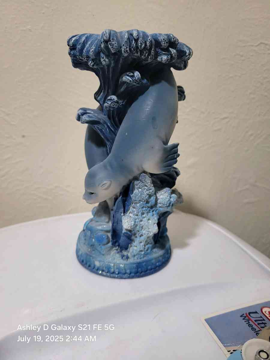 Dark Blue Seal Candle Holder - Green Bay, Wisconsin - FleaMarketBay