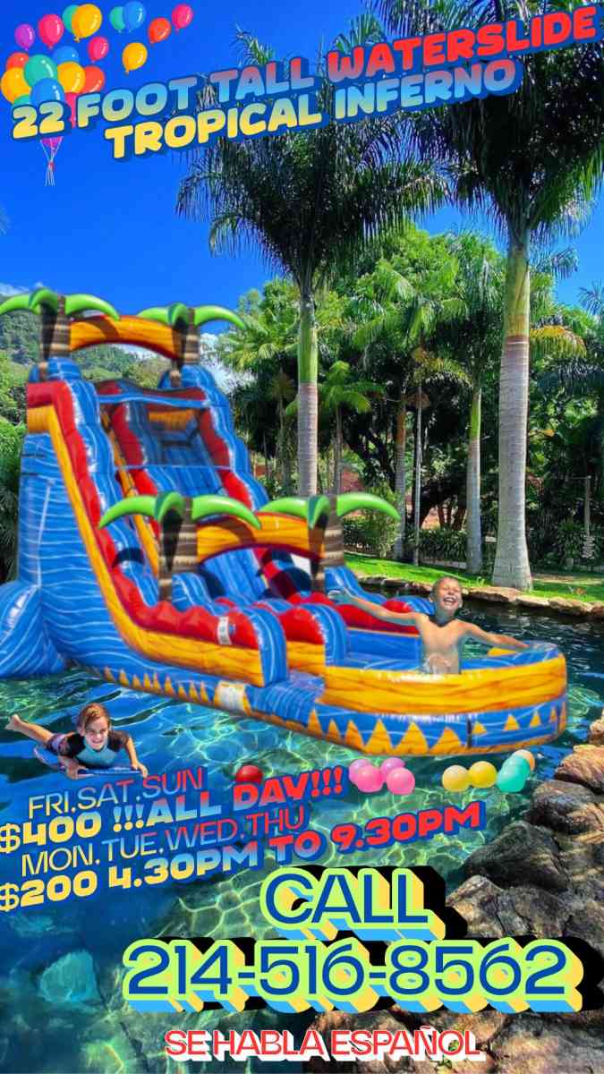 22 ft waterslide INFERNO - Dallas, Texas - FleaMarketBay
