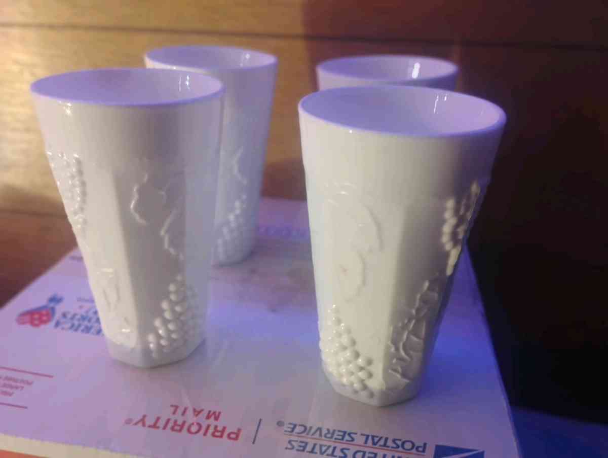 vintage grapevine milk glasses - Cisco, Texas