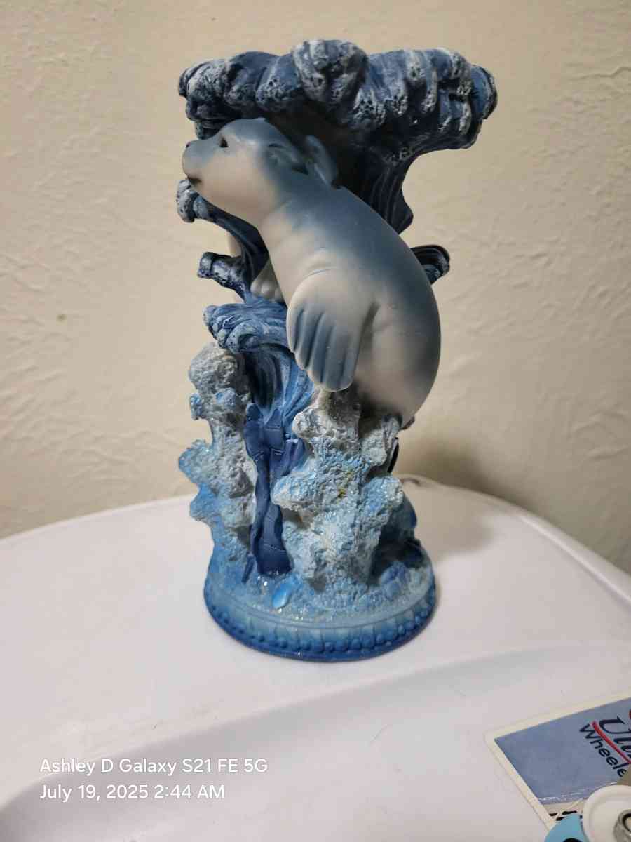Dark Blue Seal Candle Holder - Green Bay, Wisconsin - FleaMarketBay