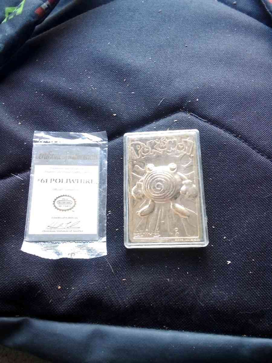 Poliwhirl Gold plated trading card - Sacramento, California