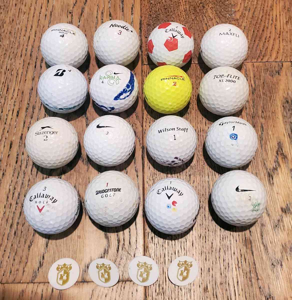 Used Golf Balls 16 Ea  Ball Markers 4 Ea With Glass Storage - Plano, Texas