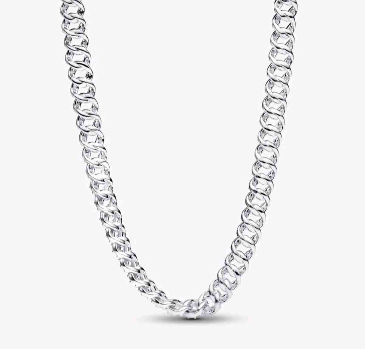 2 PIECE PANDORA TIMELESS PAVE CUBAN CHAIN BRACELET NECKLACE - Elysburg, Pennsylvania - FleaMarketBay