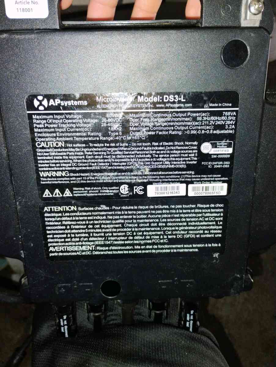 APsystems MICRO INVERTER DS3L - Sacramento, California