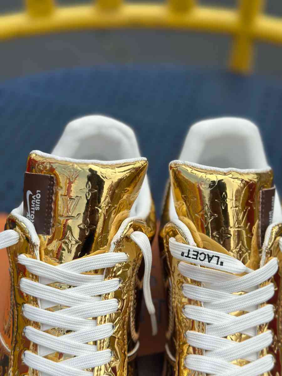 Louis Vuitton x Air Force 1 Low Metallic Gold - Brooklyn, New York - FleaMarketBay
