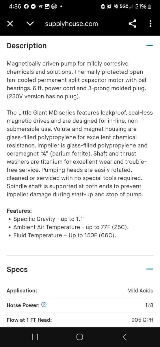 5 MD magnetic drive pump - Conroe, Texas - FleaMarketBay