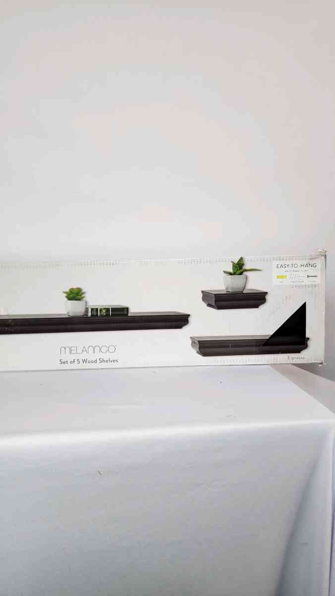 16 IN X 4 IN X 175 IN BROWN WALL MOUNTING SHELVES SET OF 5 - Las Vegas, Nevada